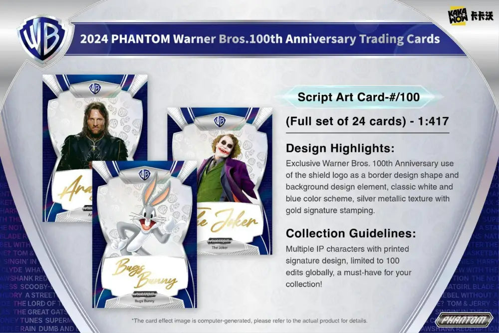 Kakawow 2024 Warner Brothers Phantom 100th Anniversary Trading Cards Hobby Box