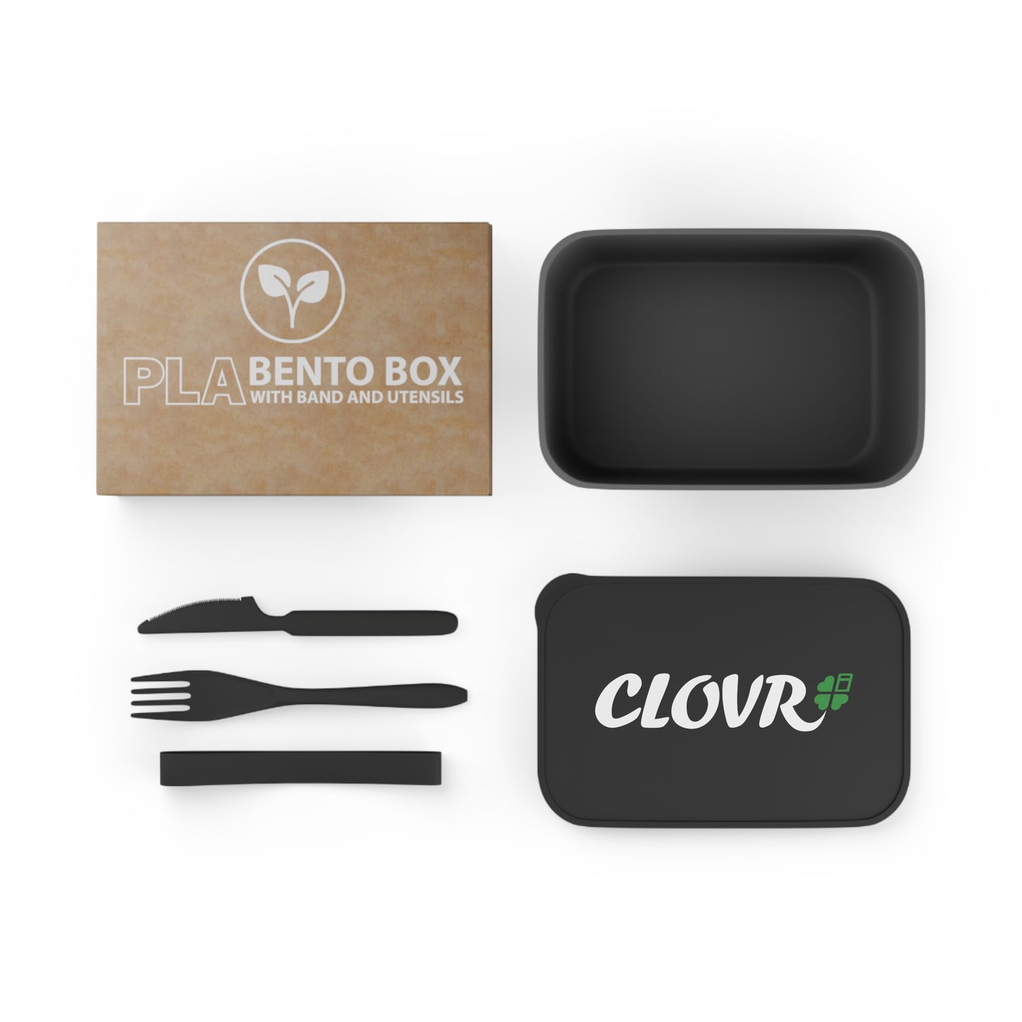 Clovr Bento Box with Band and Utensils