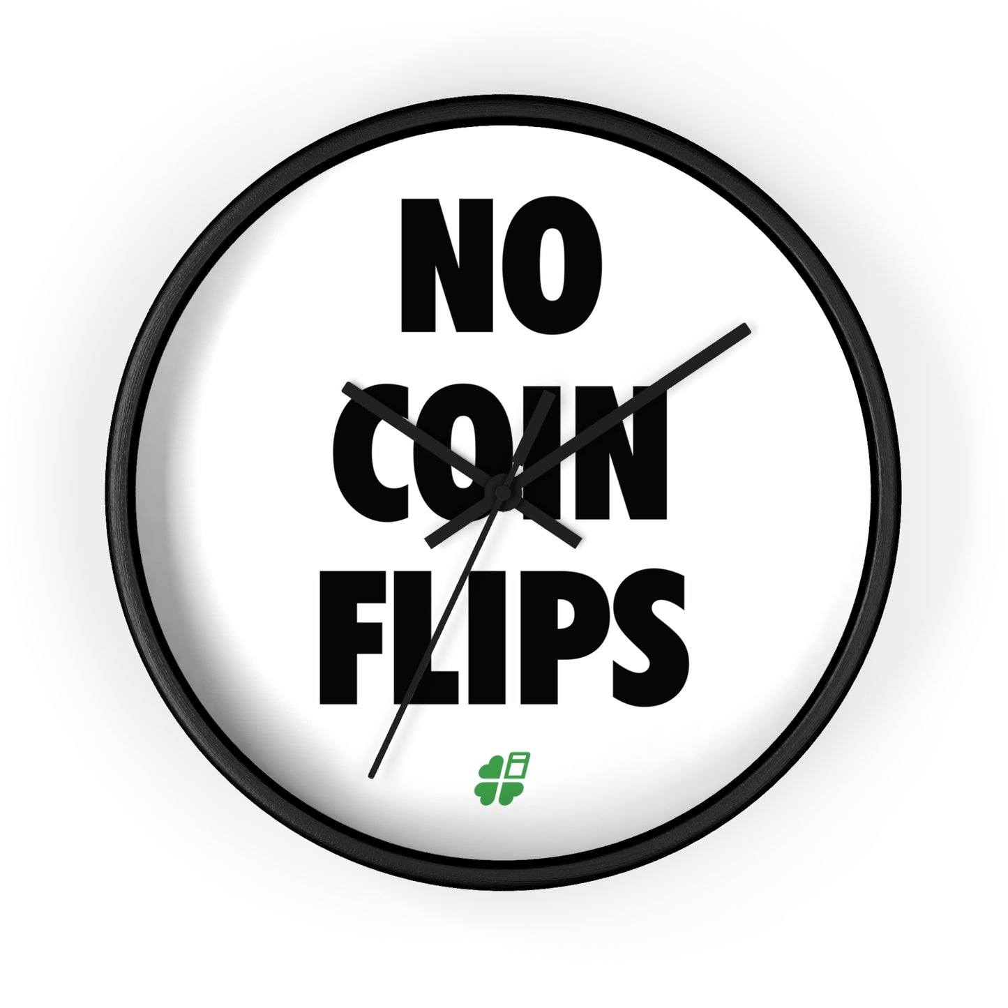No Coin Flips Wall Clock